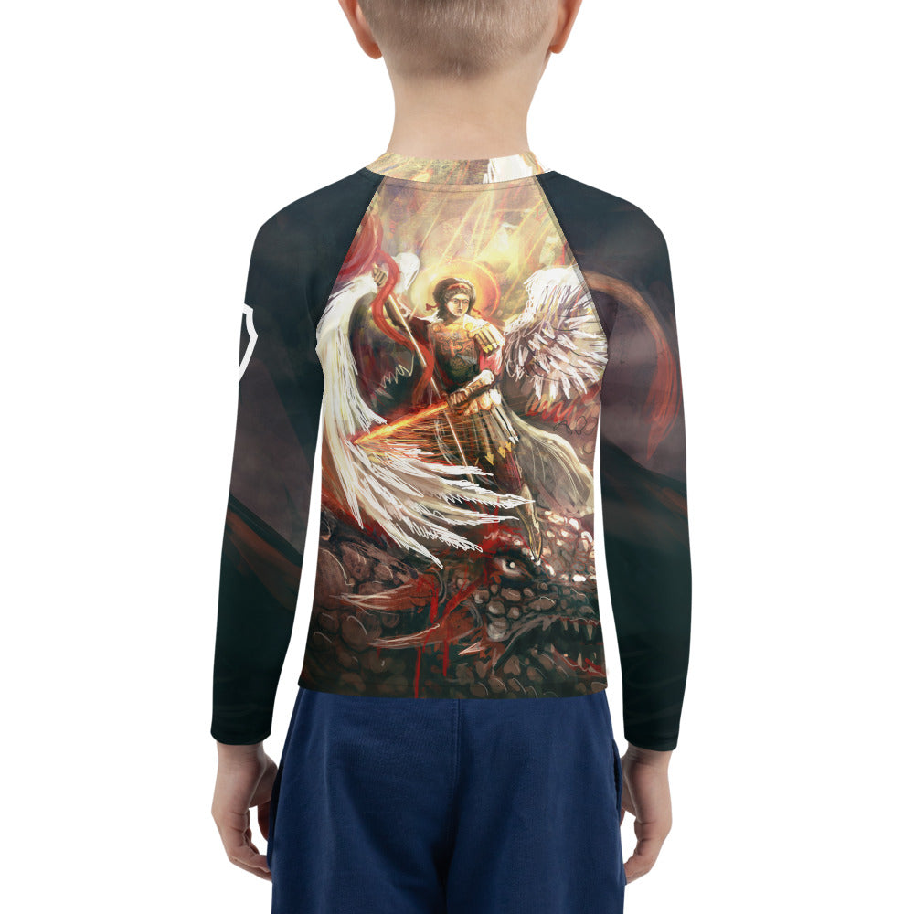 St Michael Slaying the Dragon Kid's BJJ Rash Guard