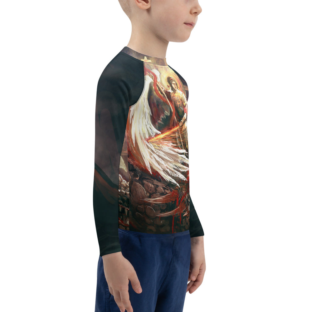 St Michael Slaying the Dragon Kid's BJJ Rash Guard