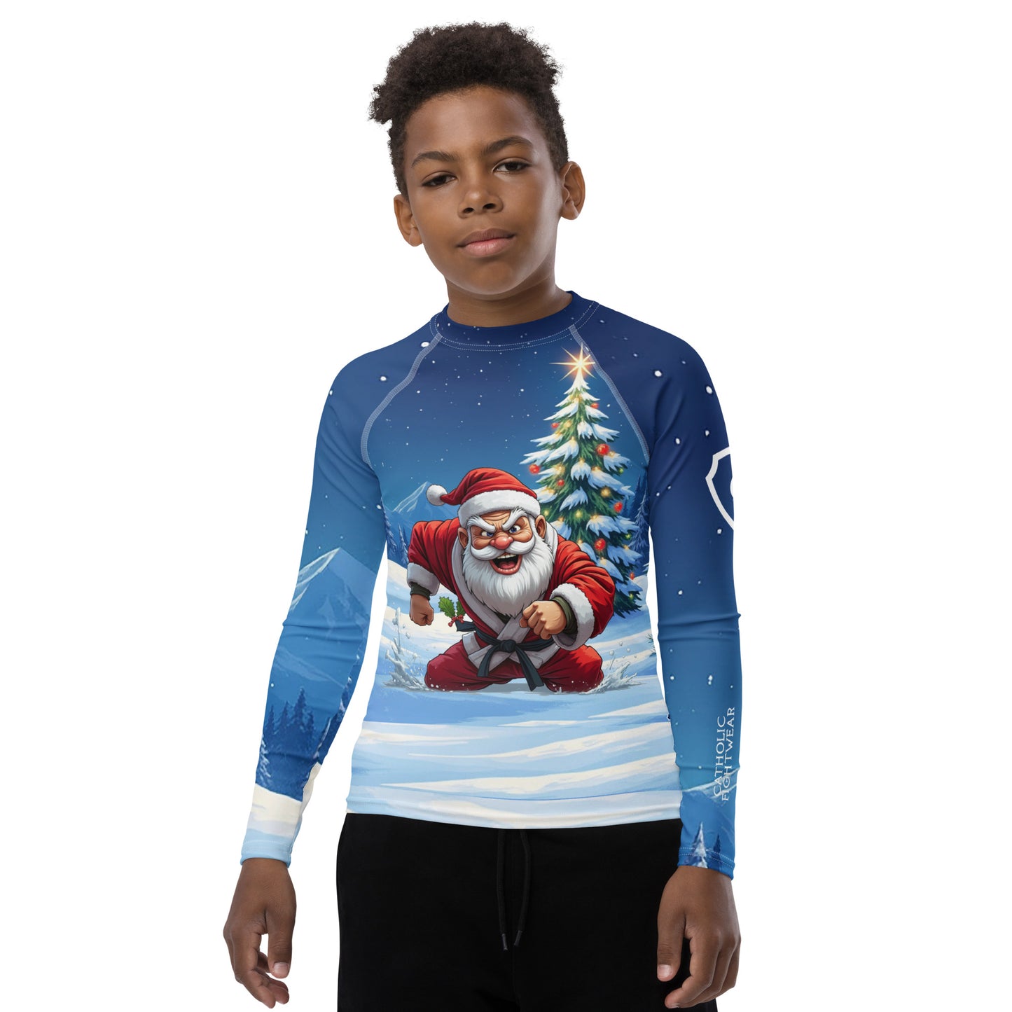 JiuJitsu Santa Clause Youth Rash Guard