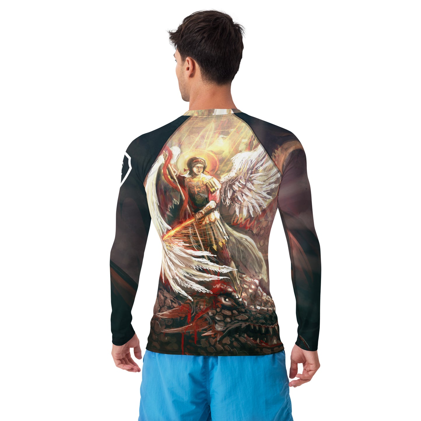 St Michael Slaying the Dragon Adult BJJ Rash Guard