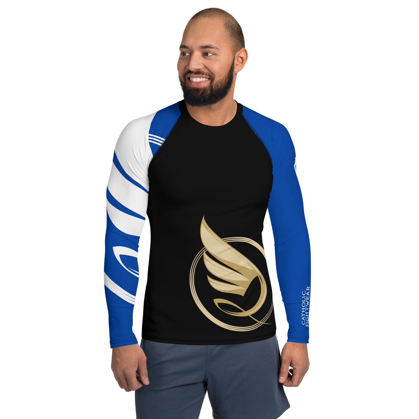 Guardian Angel Adult BJJ Rank Rash Guard - Blue Belt