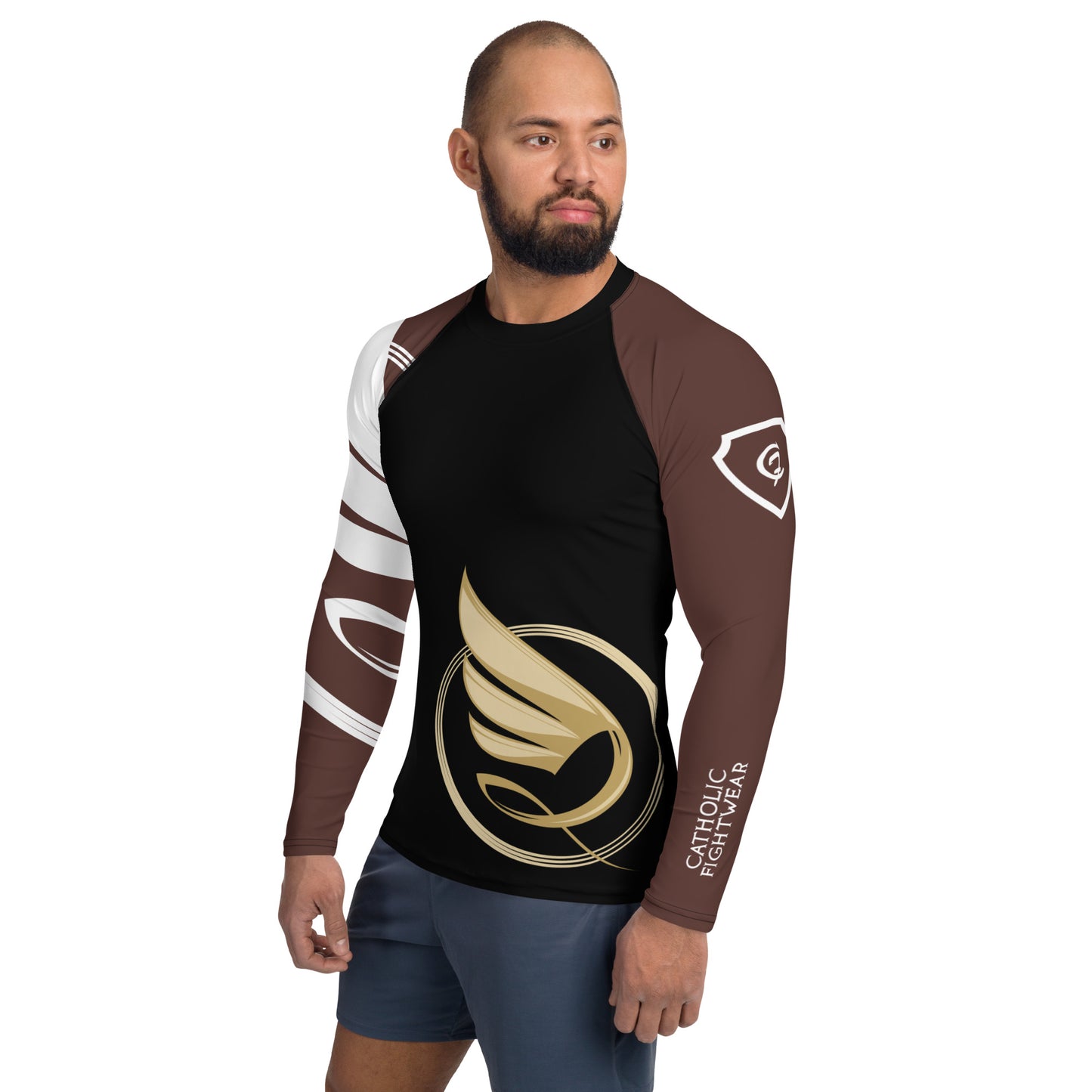 Guardian Angel Adult BJJ Rank Rash Guard - Brown Belt