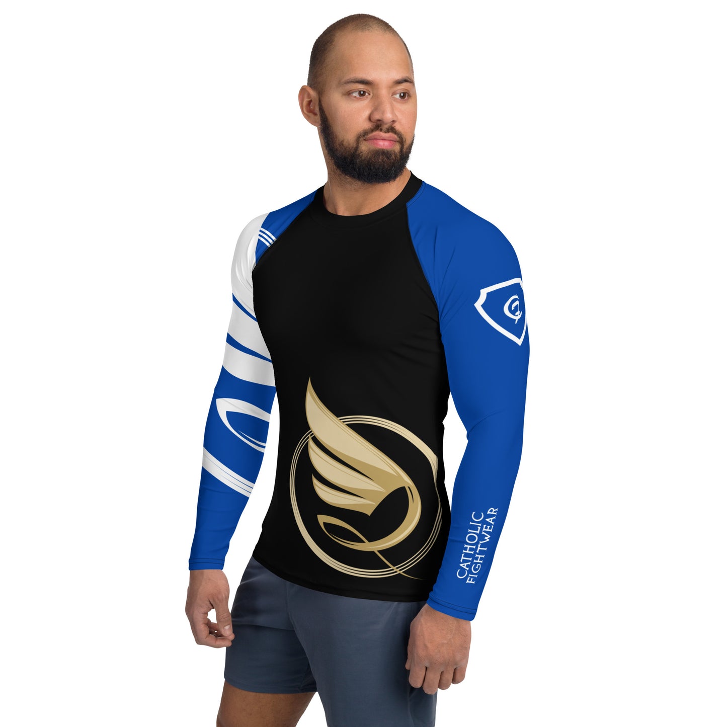 Guardian Angel Adult BJJ Rank Rash Guard - Blue Belt