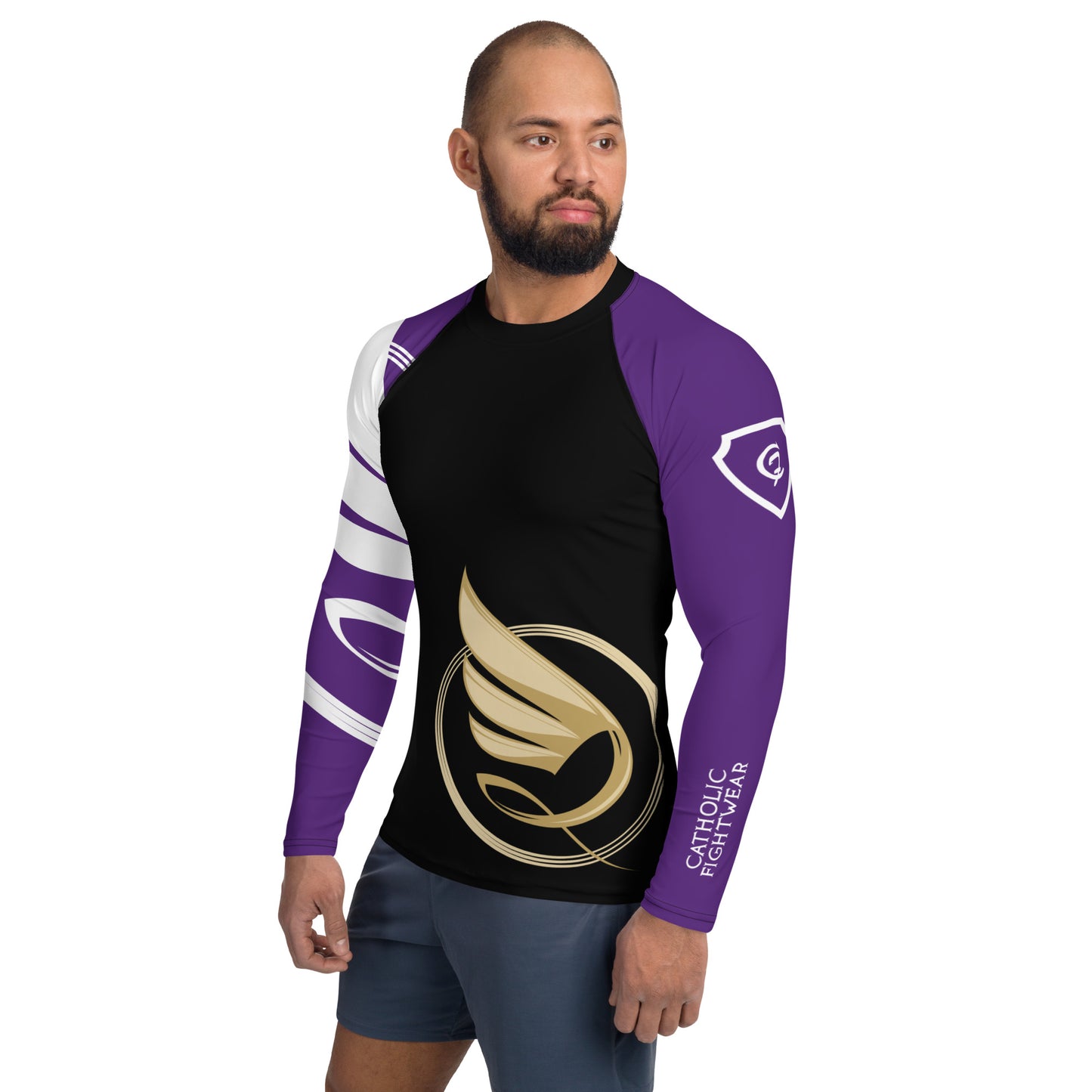 Guardian Angel Adult BJJ Rank Rash Guard - Purple Belt