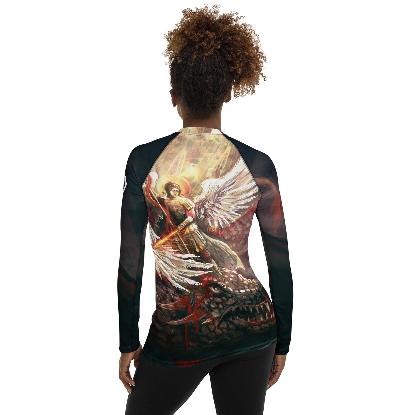 St Michael Slaying the Dragon Women's BJJ Rash Guard