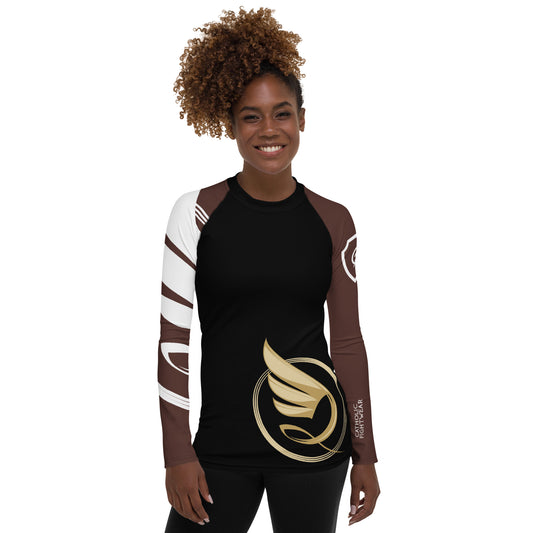 Guardian Angel Women's BJJ Rank Rash Guard - Brown Belt