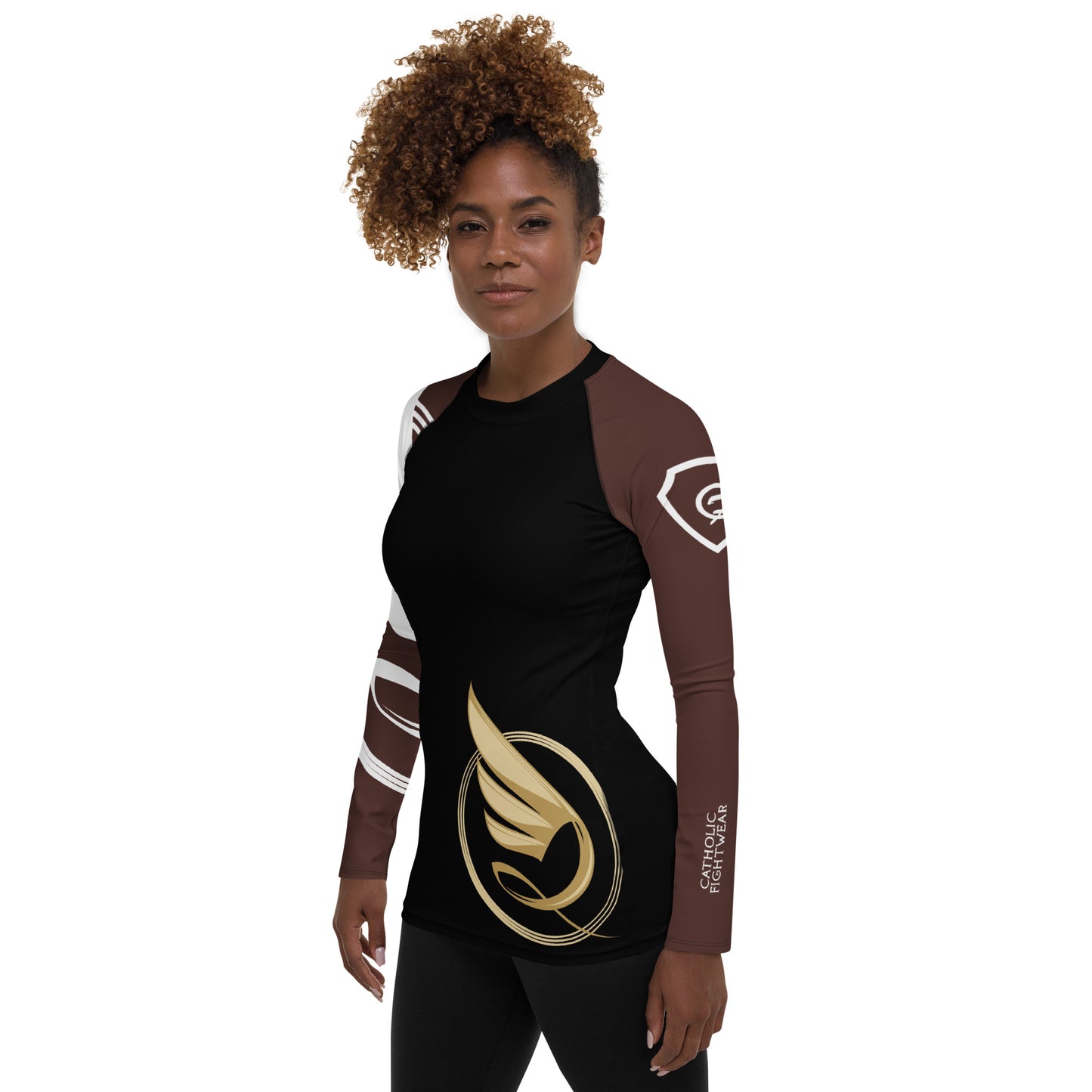 Guardian Angel Women's BJJ Rank Rash Guard - Brown Belt