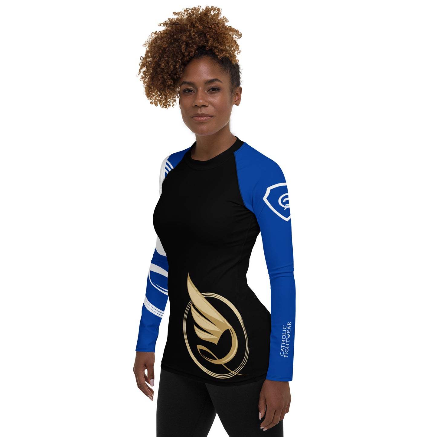 Guardian Angel Women's BJJ Rank Rash Guard - Blue Belt