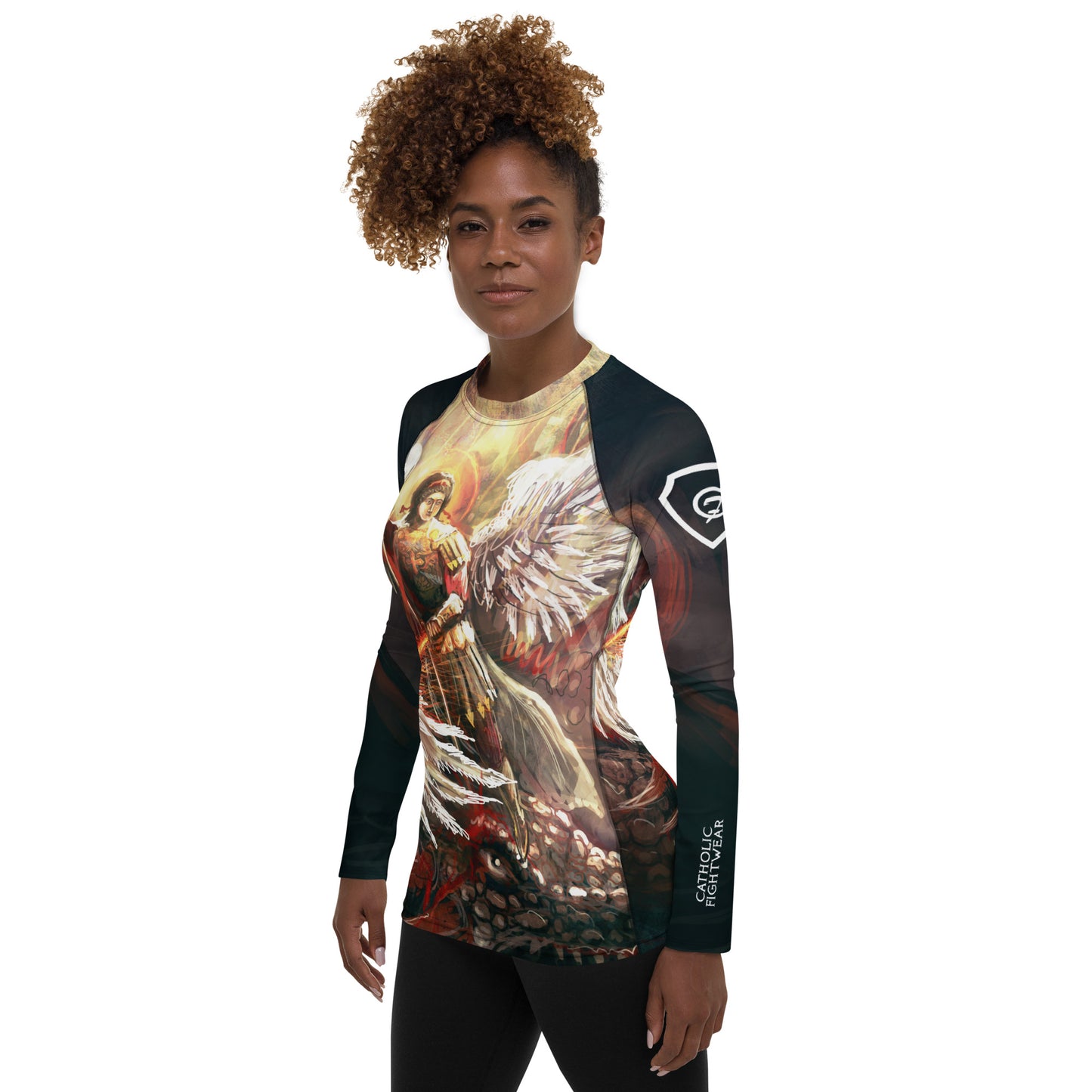 St Michael Slaying the Dragon Women's BJJ Rash Guard