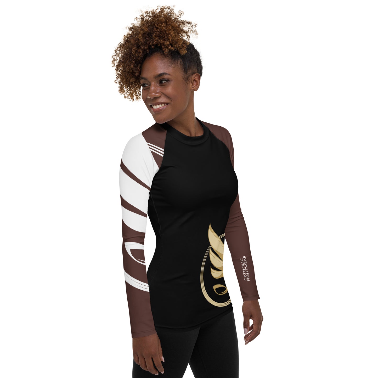 Guardian Angel Women's BJJ Rank Rash Guard - Brown Belt