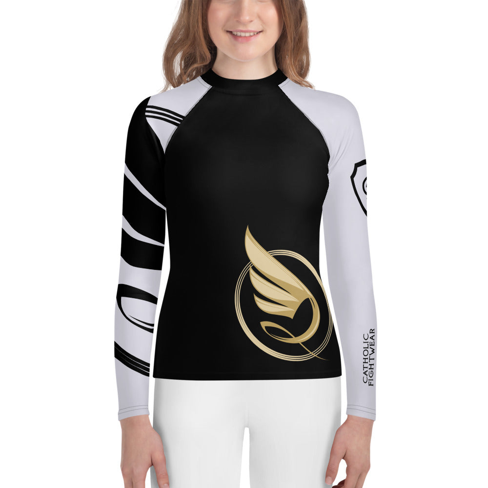 Guardian Angel Youth BJJ Rank Rash Guard - White Belt