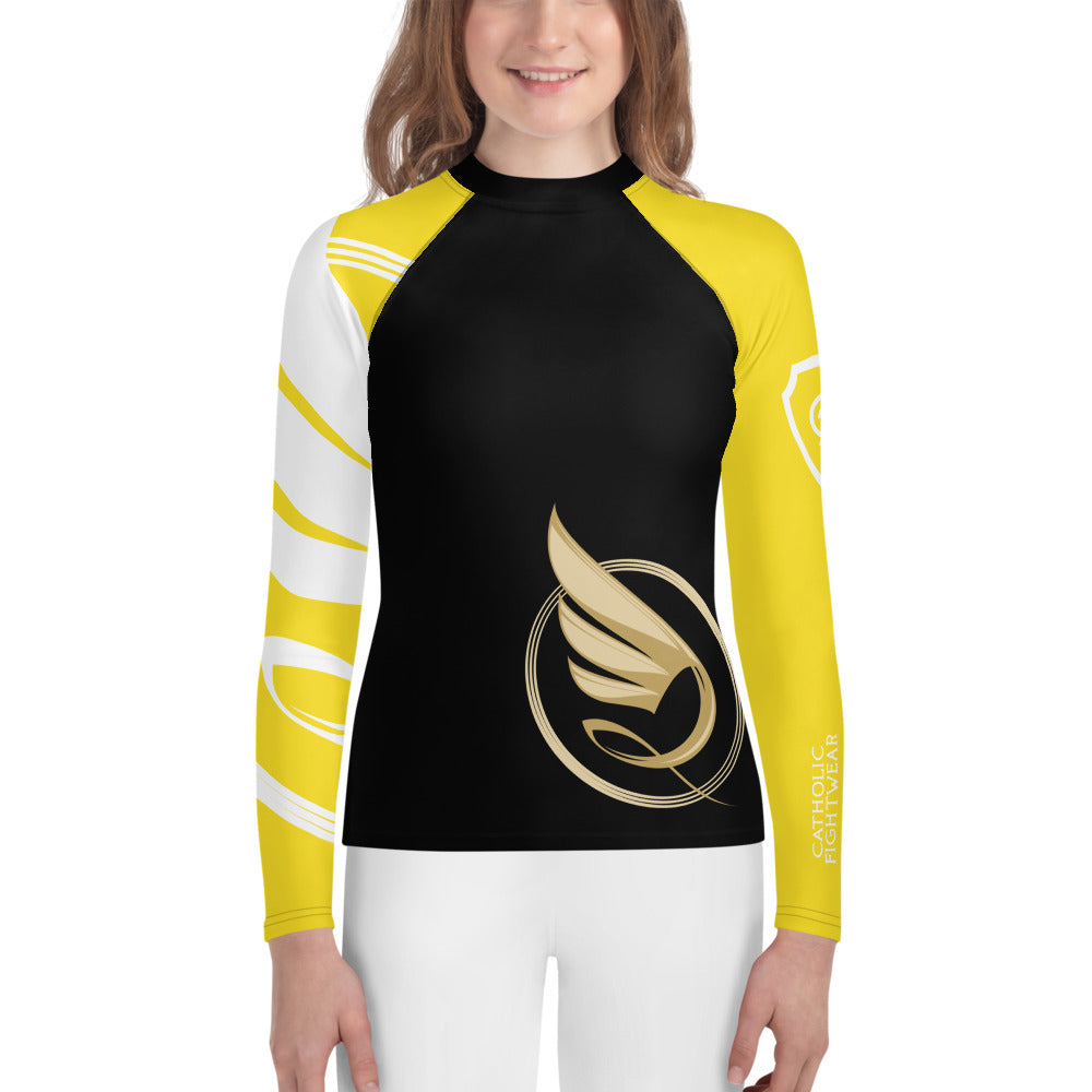 Guardian Angel Youth BJJ Rank Rash Guard - Yellow Belt