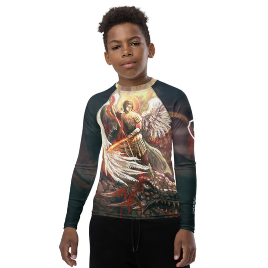 St Michael Slaying the Dragon Youth BJJ Rash Guard