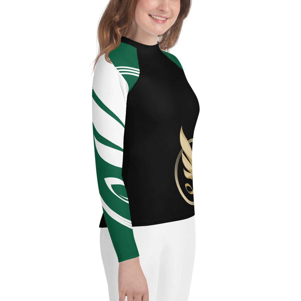 Guardian Angel Youth BJJ Rank Rash Guard - Green Belt