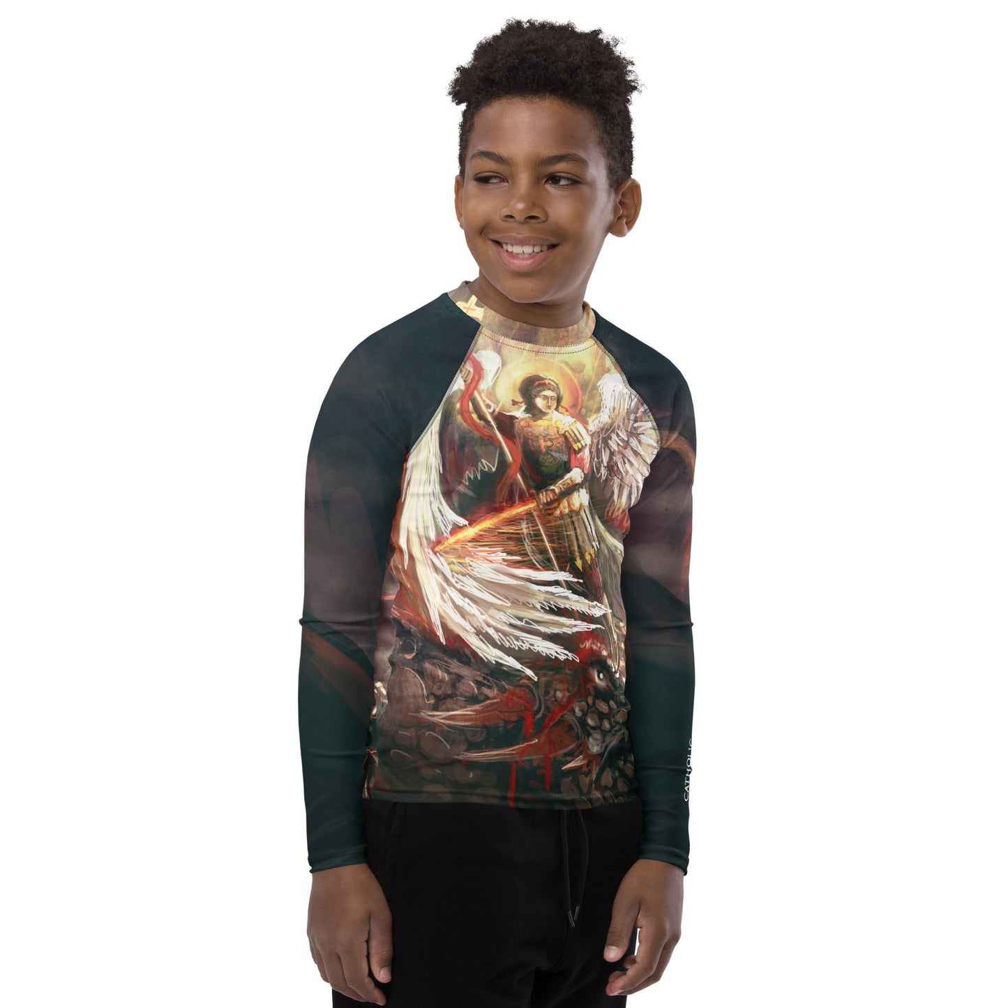 St Michael Slaying the Dragon Youth BJJ Rash Guard