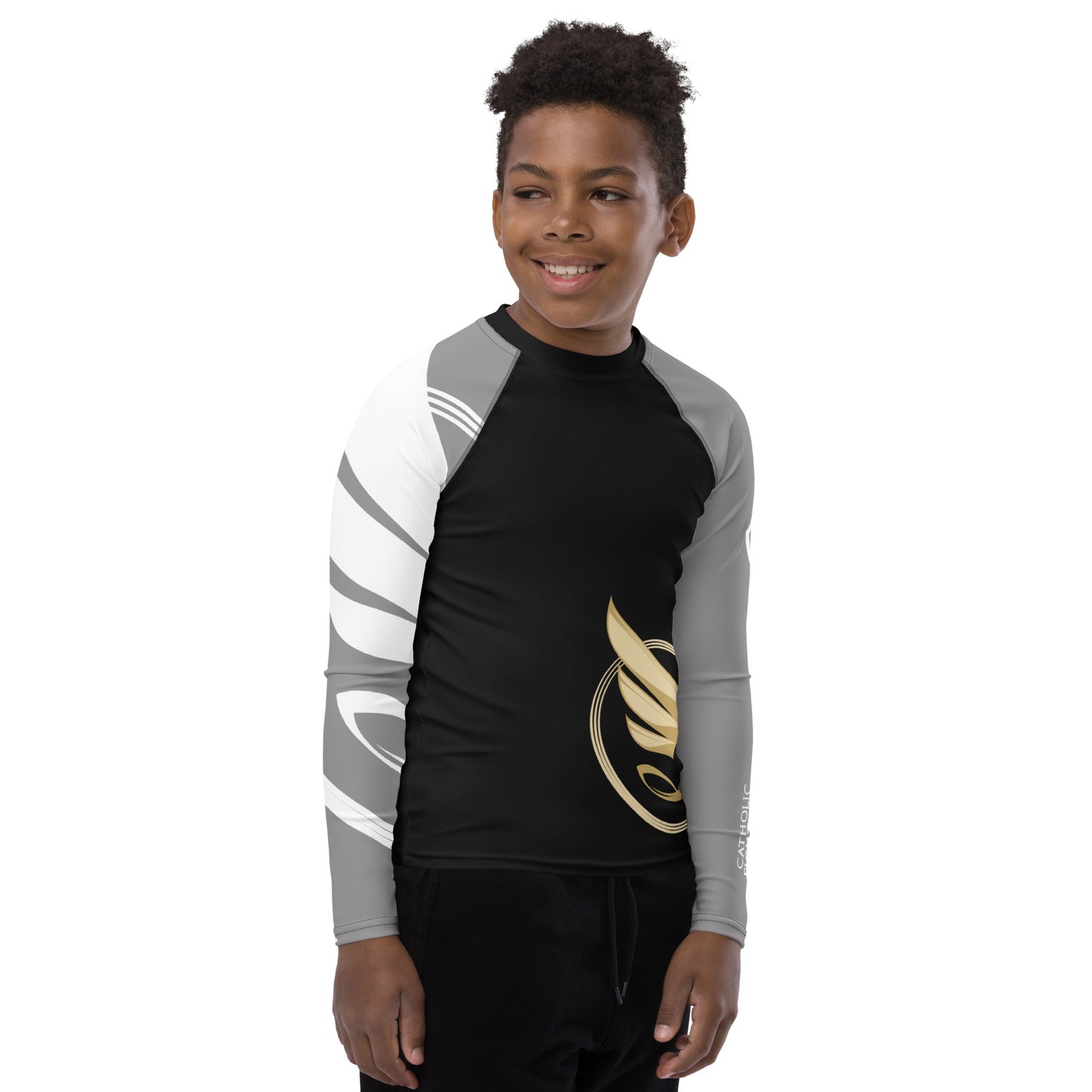 Guardian Angel Youth BJJ Rank Rash Guard - Gray Belt