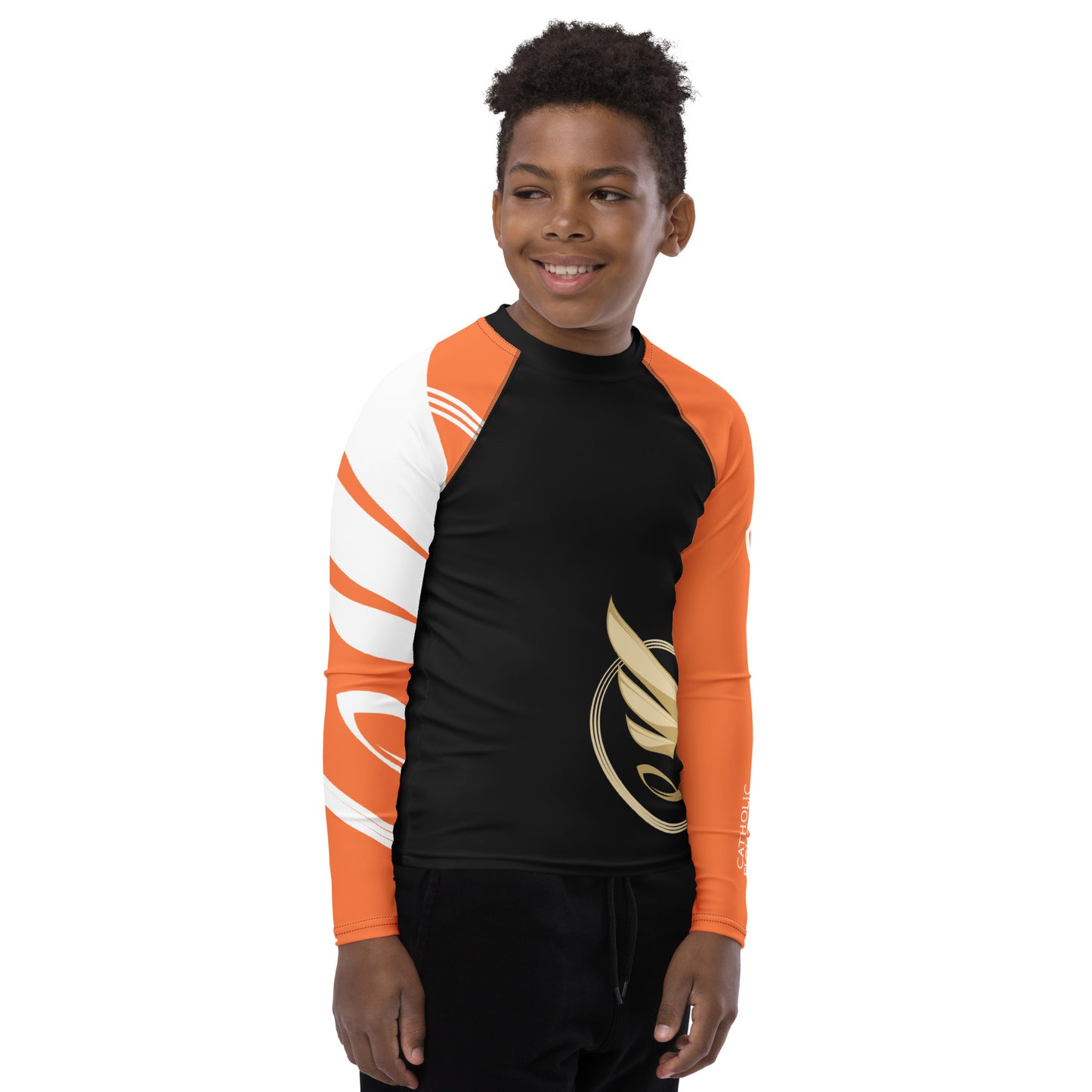 Guardian Angel Youth BJJ Rank Rash Guard - Orange Belt